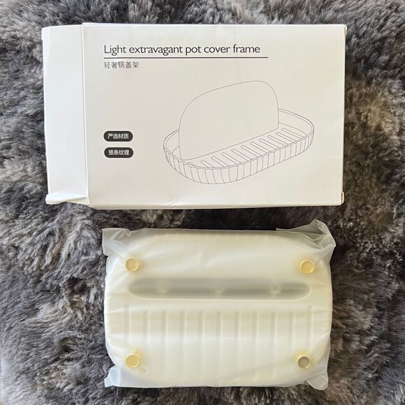 Lid Holder, Spoon, Cooking Ladle, Spatula, Spoon Holder, for Countertop in White - Picture 4 of 12